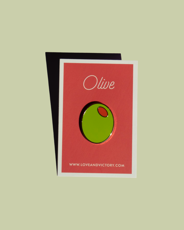 Olive Enamel Pin