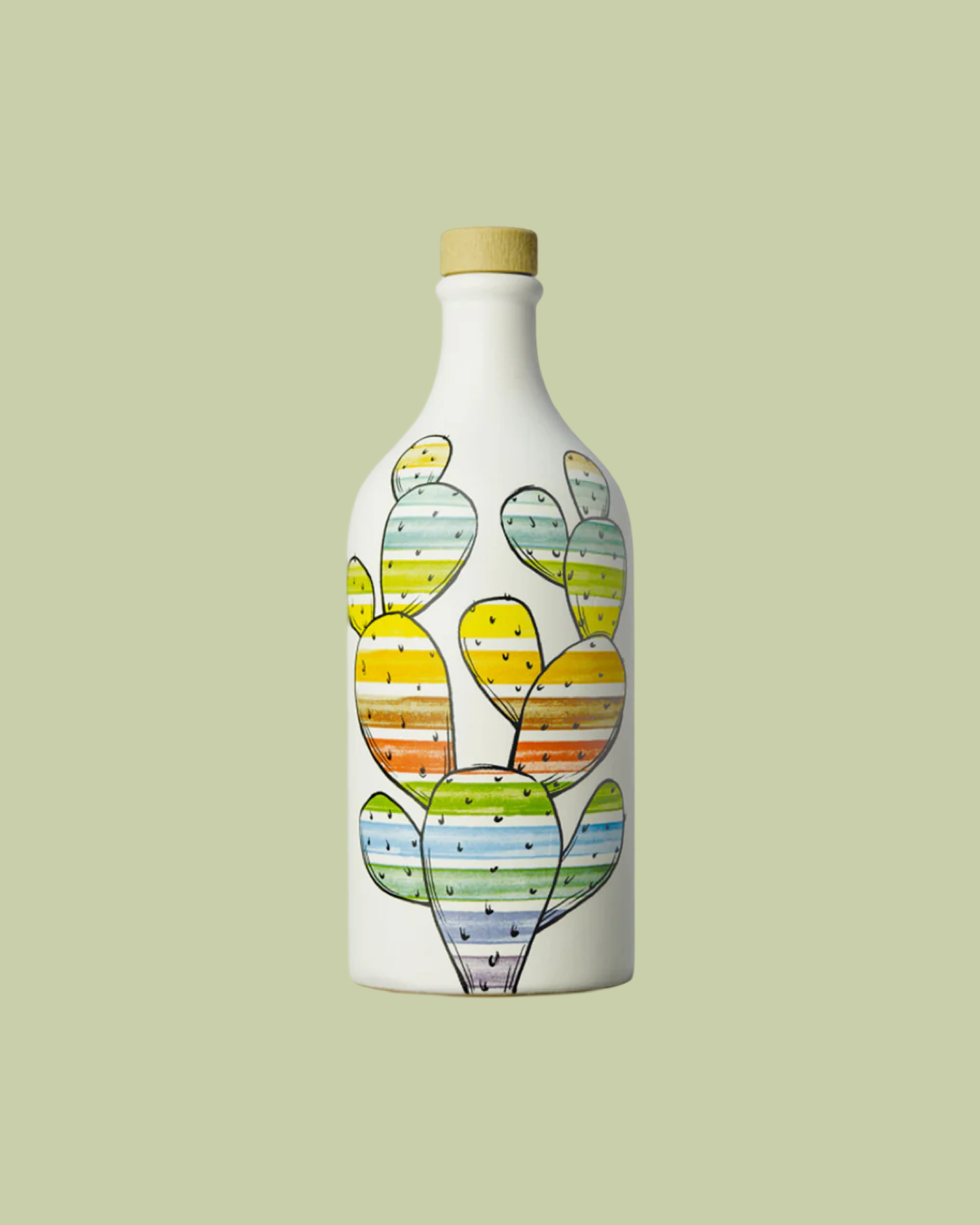 Extra Virgin Olive Oil Prickly Pear Ceramic Jar