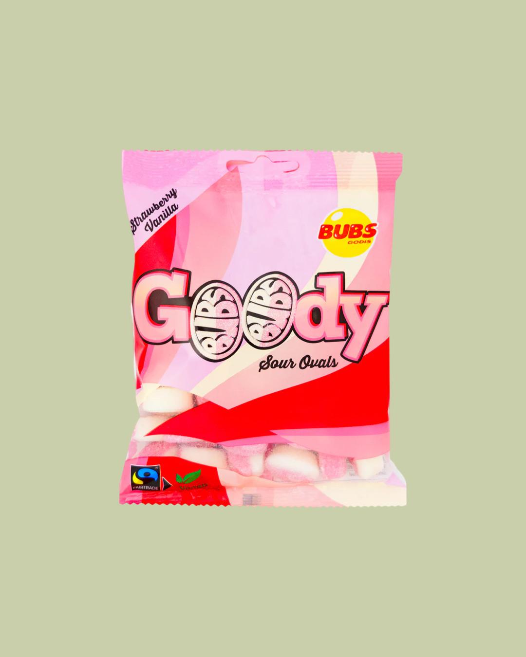 Bubs Goody Sour Strawberry Vanilla Foam Candy (Sweden)